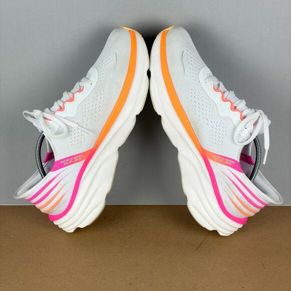 Skechers Slip-Ins D'Lux Vapor Handsfree Shoes Womens 10 White Pink Orange - Picture 6 of 10